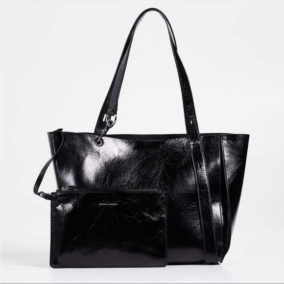 NWT Rebecca Minkoff Stella Black Leather Large Tote Bag